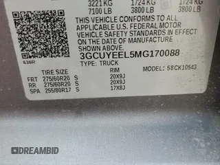 2021 Chevrolet Silverado 1500 RST with VIN 3GCUYEEL5MG170088, listed as a Copart auction lot 68691764 with 127,418 mi miles and Salvage Title. Bid and sale history available at carsss.com. Image 12.