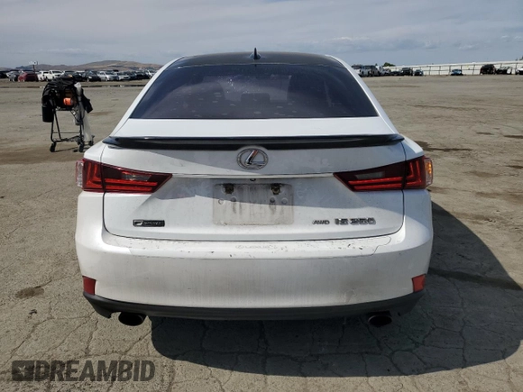 2015 Lexus IS 250 with VIN JTHCF1D26F5022849, listed as a Copart auction lot 57132835 with 130,162 mi miles and Salvage title. Bid and sale history available at DreamBid. Image 6.