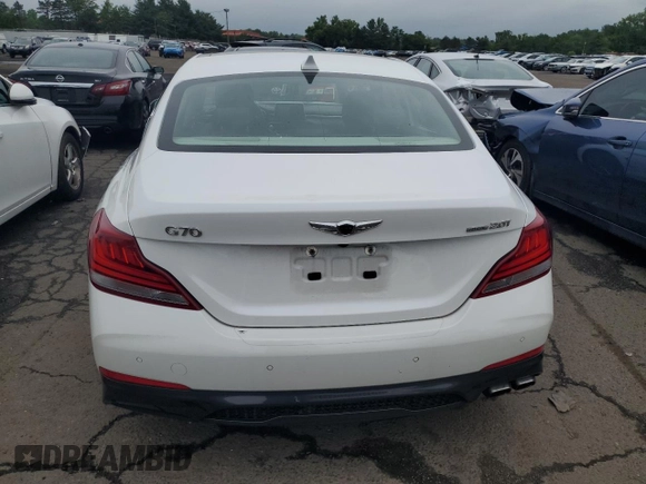 2020 Genesis G70 2.0T with VIN KMTG34LA4LU053431, listed as a Copart auction lot 60697685 with 91,626 mi miles and Salvage title. Bid and sale history available at DreamBid. Image 6.
