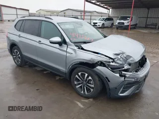 2024 Volkswagen Tiguan S with VIN 3VVRB7AX9RM111468, listed as a IAAI auction lot 41435287 with 8,956 mi miles and . Bid and sale history available at DreamBid. Image 1.