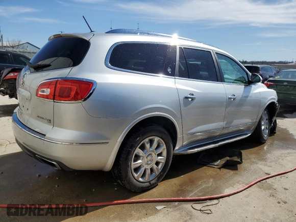 2015 Buick Enclave Leather with VIN 5GAKVBKD0FJ158638, listed as a Copart auction lot 46657995 with 76,015 mi miles and Salvage Title. Bid and sale history available at carsss.com. Image 3.