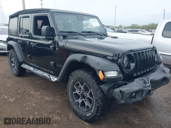 2021 Jeep Wrangler Unlimited Sport S z VIN 1C4HJXDG0MW788779, wystawiony jako IAAI lot #42137430 z przebiegiem 52 903 mil mil oraz . Historia ofert i sprzedaży dostępna na DreamBid. Obrazek 1.