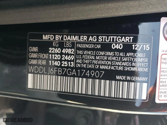 2016 Mercedes-Benz CLS with VIN WDDLJ6FB7GA174907, listed as a Copart auction lot 79139744 with 59,320 mi miles and Salvage Title. Bid and sale history available at carsss.com. Image 12.