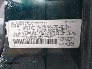 2003 Toyota RAV4 z VIN JTEHH20V930198628, wystawiony jako IAAI lot #42522892 z przebiegiem 207 130 mil mil oraz . Historia ofert i sprzedaży dostępna na DreamBid. Obrazek 9.
