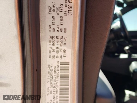 2020 Dodge Durango R/T with VIN 1C4SDHCT2LC306900, listed as a Copart auction lot 48129415 with 94,858 mi miles and Clean title. Bid and sale history available at DreamBid. Image 13.