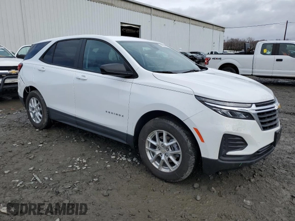 2024 Chevrolet Equinox LS with VIN 3GNAXHEG7RL323456, listed as a Copart auction lot 49086095 with 8,591 mi miles and Salvage title. Bid and sale history available at DreamBid. Image 4.