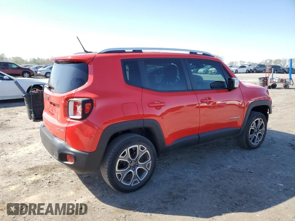 2017 Jeep Renegade Limited with VIN ZACCJBDB2HPE48490, listed as a Copart auction lot 52027175 with 41,519 mi miles and Salvage title. Bid and sale history available at DreamBid. Image 3.