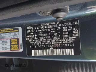 2014 Kia Sorento LX with VIN 5XYKT4A6XEG510139, listed as a IAAI auction lot 40438670 with 155,854 mi miles. Bid and sale history available at carsss.com. Image 9.