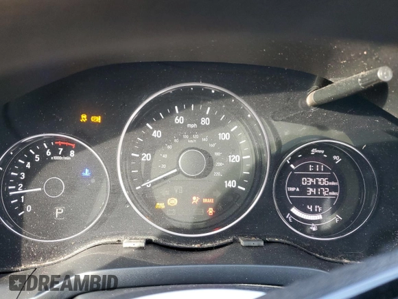 2021 Honda HR-V LX with VIN 3CZRU6H30MM719663, listed as a Copart auction lot 49524795 with 34,706 mi miles and Salvage Title. Bid and sale history available at DreamBid. Image 9.