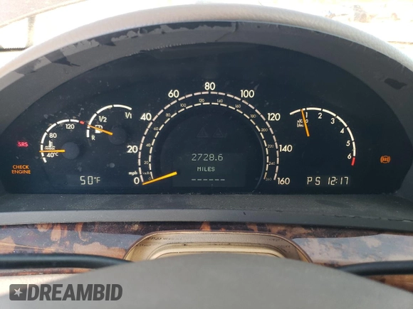 2002 Mercedes-Benz S-Class 5.0L with VIN WDBNG75J62A244906, listed as a Copart auction lot 45899985 with 0 mi miles and Clean Title. Bid and sale history available at carsss.com. Image 9.