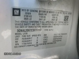 2012 Chevrolet Captiva Sport LS z VIN 3GNAL2EK7CS639997, wystawiony jako Copart lot #59946635 z przebiegiem 124 770 mil mil oraz Szkoda całkowita • Salvage title. Historia ofert i sprzedaży dostępna na DreamBid. Obrazek 12.