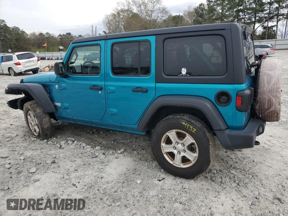 2020 Jeep Wrangler Unlimited Sport S with VIN 1C4HJXDN0LW148178, listed as a Copart auction lot 48457835 with 92,147 mi miles and Salvage Title. Bid and sale history available at carsss.com. Image 2.