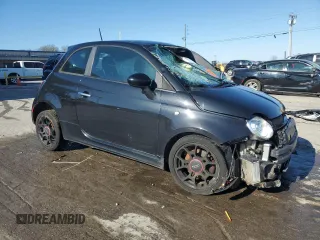 2013 FIAT 500 Turbo with VIN 3C3CFFHH3DT623165, listed as a Copart auction lot 50796075 with 0 mi miles and Salvage Title. Bid and sale history available at carsss.com. Image 4.