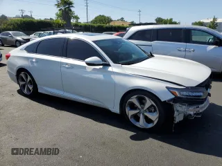 2018 Honda Accord Touring with VIN 1HGCV1F9XJA018710, listed as a Copart auction lot 56143685 with 146,625 mi miles and Salvage title. Bid and sale history available at DreamBid. Image 4.