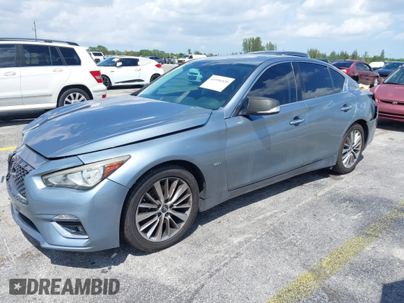 2018 Infiniti Q50 Luxe with VIN JN1EV7AP5JM590494, listed as a IAAI auction lot 41936520 with 101,580 mi miles and . Bid and sale history available at carsss.com. Image 19.