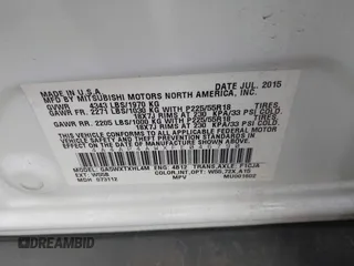 2015 Mitsubishi Outlander GT z VIN 4A4AP4AWXFE046790, wystawiony jako IAAI lot #42420600 z przebiegiem 59 096 mil mil oraz . Historia ofert i sprzedaży dostępna na DreamBid. Obrazek 9.