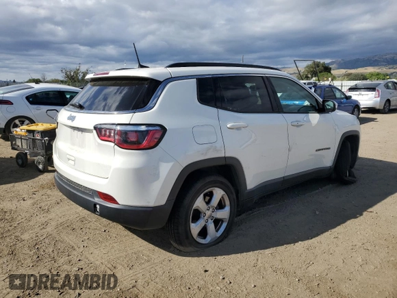 2018 Jeep Compass Latitude with VIN 3C4NJCBB7JT233848, listed as a Copart auction lot 56502715 with 94,665 mi miles and Salvage title. Bid and sale history available at DreamBid. Image 3.