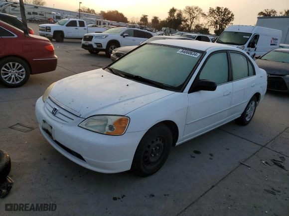 2002 Honda Civic LX with VIN 2HGES16662H554905, listed as a Copart auction lot 84060634 with 181,341 mi miles and Salvage Title. Bid and sale history available at carsss.com. Image 1.