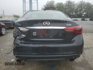 2018 Infiniti Q50 Luxe with VIN JN1EV7AR5JM442833, listed as a Copart auction lot 56628175 with 92,127 mi miles and Salvage title. Bid and sale history available at DreamBid. Image 6.