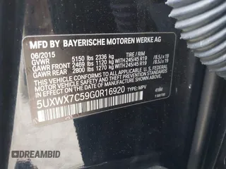 2016 BMW X3 xDrive35i z VIN 5UXWX7C59G0R16920, wystawiony jako IAAI lot #42197045 z przebiegiem 114 116 mil mil oraz . Historia ofert i sprzedaży dostępna na DreamBid. Obrazek 9.