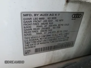 2018 Audi Q7 Premium Plus with VIN WA1LAAF79JD017453, listed as a Copart auction lot 53078955 with 57,654 mi miles and Salvage Title. Bid and sale history available at carsss.com. Image 13.