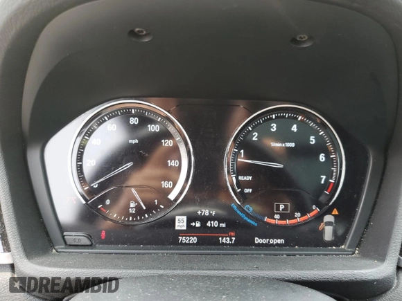 2018 BMW X1 xDrive28i with VIN WBXHT3C36J3H29952, listed as a Copart auction lot 59679285 with 75,220 mi miles and Salvage title. Bid and sale history available at DreamBid. Image 9.
