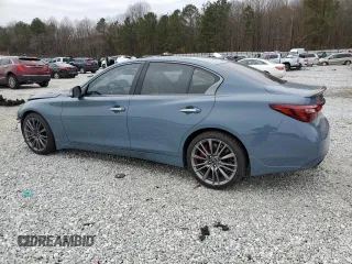 2021 Infiniti Q50 Red Sport 400 with VIN JN1FV7DPXMM850635, listed as a Copart auction lot 88910655 with 29,237 mi miles and Salvage Title. Bid and sale history available at DreamBid. Image 2.