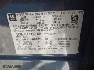 2018 GMC Terrain SLT with VIN 3GKALVEX0JL181172, listed as a IAAI auction lot 41679311 with 86,313 mi miles. Bid and sale history available at carsss.com. Image 9.