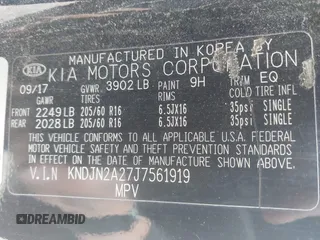 2018 Kia Soul with VIN KNDJN2A27J7561919, listed as a IAAI auction lot 41744324 with 80,364 mi miles. Bid and sale history available at carsss.com. Image 9.
