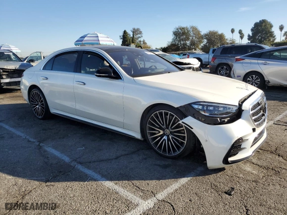 2021 Mercedes-Benz S-Class S 580 with VIN W1K6G7GB1MA037991, listed as a Copart auction lot 84233874 with 0 mi miles and Salvage Title. Bid and sale history available at carsss.com. Image 4.