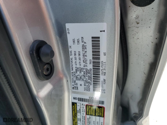 2025 Toyota Tundra 4WD SR with VIN 5TFLA5DB5SX253960, listed as a Copart auction lot 51178305 with 8,916 mi miles and Salvage Title. Bid and sale history available at carsss.com. Image 12.