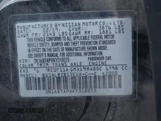2019 Nissan Sentra SV z VIN 3N1AB7APXKY318075, wystawiony jako IAAI lot #41228371 z przebiegiem 100 280 mil mil oraz . Historia ofert i sprzedaży dostępna na DreamBid. Obrazek 9.
