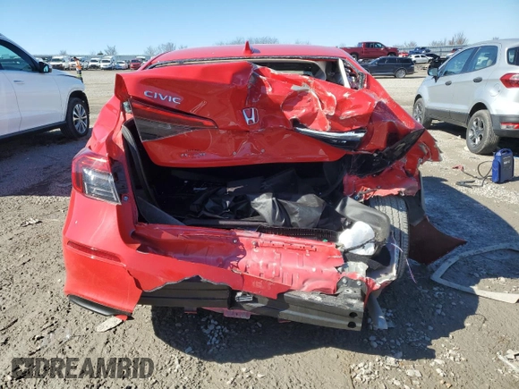 2023 Honda Civic Sedan EX with VIN 2HGFE1F76PH323255, listed as a Copart auction lot 46694425 with 25,455 mi miles and Salvage Title. Bid and sale history available at carsss.com. Image 6.