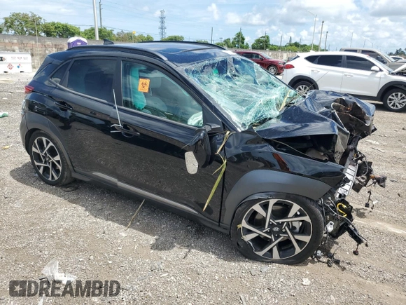 2023 Hyundai Kona Limited with VIN KM8K53A3XPU044445, listed as a Copart auction lot 65840044 with 0 mi miles and Non Repairable. Bid and sale history available at carsss.com. Image 4.