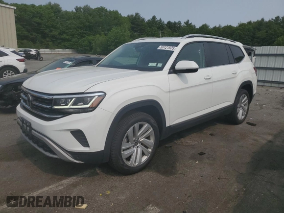 2021 Volkswagen Atlas SEL with VIN 1V2BR2CA7MC549227, listed as a Copart auction lot 59127625 with 35,698 mi miles and Salvage title. Bid and sale history available at DreamBid. Image 1.