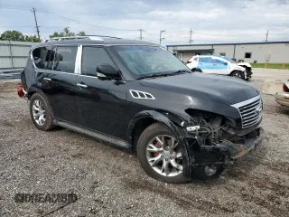 2011 Infiniti QX56 7-passenger with VIN JN8AZ2NE4B9006770, listed as a Copart auction lot 61839625 with 208,427 mi miles and Salvage title. Bid and sale history available at DreamBid. Image 4.