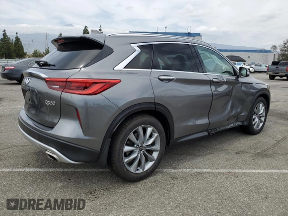 2020 Infiniti QX50 Luxe with VIN 3PCAJ5M16LF107867, listed as a Copart auction lot 56687275 with 67,957 mi miles and Salvage title. Bid and sale history available at DreamBid. Image 3.