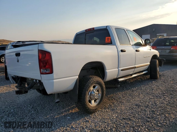 2005 Dodge Ram 2500 SLT with VIN 1D7KS28D05J636771, listed as a Copart auction lot 69638724 with 0 mi miles and Salvage Title. Bid and sale history available at carsss.com. Image 3.