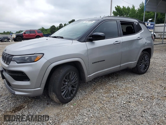 2022 Jeep Compass Limited with VIN 3C4NJDCB3NT143803, listed as a Copart auction lot 56148265 with 67,395 mi miles and Salvage title. Bid and sale history available at DreamBid. Image 1.