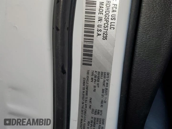 2023 Dodge Durango GT Plus z VIN 1C4RDHDG5PC571235, wystawiony jako Copart lot #53034335 z przebiegiem 49 755 mil mil oraz Nie do naprawy • Non repairable. Historia ofert i sprzedaży dostępna na DreamBid. Obrazek 14.