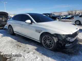 2021 Genesis G80 2.5T with VIN KMTGB4SC6MU044687, listed as a Copart auction lot 87952985 with 80,141 mi miles and Salvage Title. Bid and sale history available at DreamBid. Image 4.