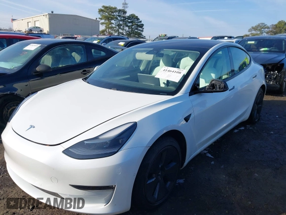 2021 Tesla Model 3 Long Range with VIN 5YJ3E1EB1MF056759, listed as a IAAI auction lot 41464108 with 48,694 mi miles and . Bid and sale history available at carsss.com. Image 19.