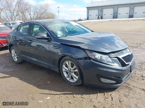 2011 Kia Optima EX with VIN KNAGN4A75B5156895, listed as a IAAI auction lot 41729991 with 151,348 mi miles. Bid and sale history available at carsss.com. Image 1.