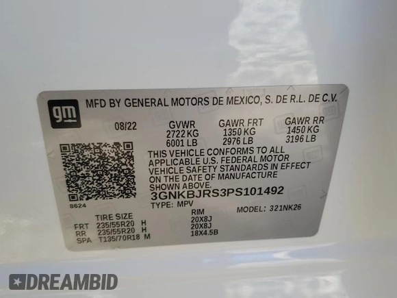 2023 Chevrolet Blazer LT with VIN 3GNKBJRS3PS101492, listed as a Copart auction lot 88946285 with 9,918 mi miles and Salvage title. Bid and sale history available at DreamBid. Image 13.