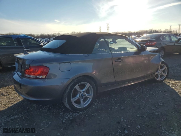 2012 BMW 1 Series 128i with VIN WBAUL7C58CVM82827, listed as a Copart auction lot 87487274 with 60,842 mi miles and Salvage Title. Bid and sale history available at carsss.com. Image 3.