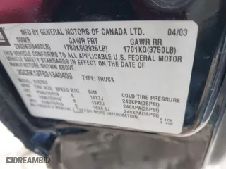 2003 Chevrolet Silverado 1500 LS with VIN 2GCEK19T631340409, listed as a IAAI auction lot 41555088 with 200,200 mi miles. Bid and sale history available at carsss.com. Image 9.