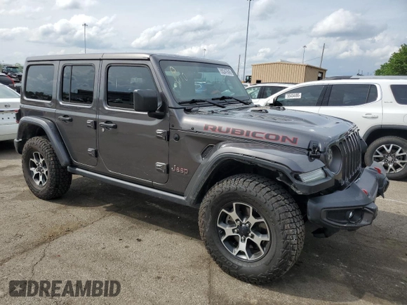 2020 Jeep Wrangler Unlimited Rubicon with VIN 1C4HJXFG4LW247603, listed as a Copart auction lot 55247645 with 44,791 mi miles and Salvage title. Bid and sale history available at DreamBid. Image 4.
