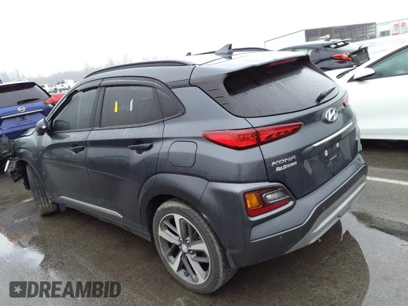 2020 Hyundai Kona Ultimate with VIN KM8K53A52LU476930, listed as a IAAI auction lot 38355576 with 39,450 mi miles. Bid and sale history available at carsss.com. Image 3.