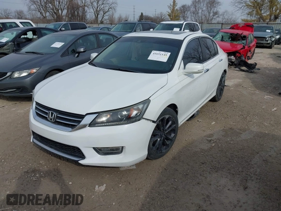 2013 Honda Accord Sdn EX-L with VIN 1HGCR2F83DA275519, listed as a IAAI auction lot 41691149 with 156,334 mi miles. Bid and sale history available at carsss.com. Image 2.
