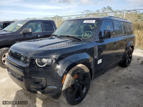 2023 Land Rover Defender X-Dynamic SE with VIN SALE2FEU9P2226186, listed as a Copart auction lot 76488384 with 0 mi miles and Non Repairable. Bid and sale history available at carsss.com. Image 1.